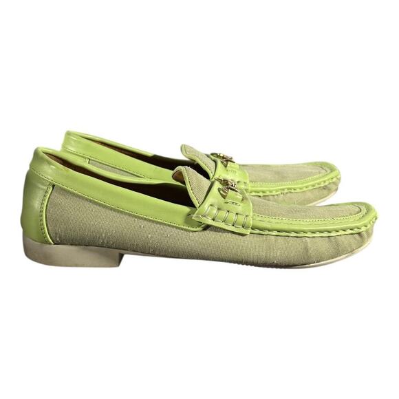 Montique Other - Montique International Loafers Men’s Size 10 Green Canvas Leather Trim Slip-On